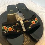 Impo Retro Style Floral Embroidered Black Slides from  Size 9W Boho Shoes Photo 0