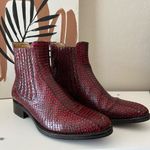 The Office of Angela Scott Mr Jagger Boots Leather Snakeskin Embossed Red Sz 37 Photo 2