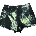 Carmar Jean Shorts Size 24 Waist Button Fly Denim Tie‎ Dye High Rise Waist Black Photo 0