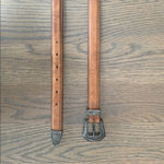 Anthropologie Vintage Tan Leather Belt Western Silver Buckle Size Large Photo 1