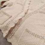House of Harlow 1960 Cream Pearl Trim Long Sleeve Cardigan Women's Small Photo 2