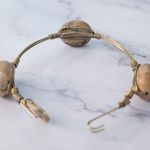 Statement Bracelet Gold Tone with Beige Accents Photo 4