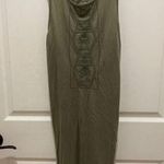 Roxy  Olive Green Eyelet Design Tank Seing Mini Dress Large Photo 0