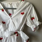 Entro Embroidered Cherry Cotton Wrap Toe Front Top Size S Summer Synched Sleeve Photo 4