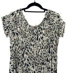 Mystree  Womens Animal Print Smocked Slit Summer Maxi Dress Black‎ Green Large Photo 3