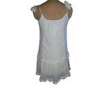 Bindu Boho Sundress Paloma Blue Tassel Tie Lined Tiered small white new Photo 1