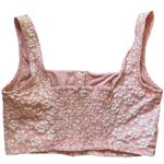Wild Fable Pink Floral Textured Corset Cropped Tank Top size Large Photo 1