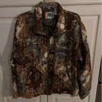 EVR Silk Zebra Baroque Print Bomber Jacket Women's Large vntage L Brown Photo 0