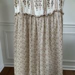 Sim & Sam Smocked Top Jumpsuit Natural Ivory Calico S Photo 3