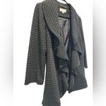 Calvin Klein ruffle, lapel Black and White Checkered coat w sz 8 Photo 1