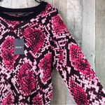 DKNY Color-block Size Large Over Sized Python Print Sweater Long Sleeve Crewneck Photo 5