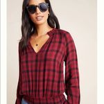 Anthropologie Cloth & Stone By  Sara‎ Plaid Blouse Size XS Photo 5