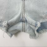 REWASH New  High Rise Distressed Denim Shorts The Wedge Light Blue Photo 5