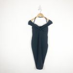 Nookie Athena Off Shoulder Black Midi Dress Size Small NON1722 Cocktail Chic Photo 3