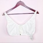 ZARA  Textured Cotton Linen Blend Smocked Back Crop Top White Large NWT Photo 9