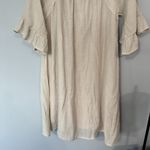 Naif Half Sleeve Gauzy Boho Mini Dress Women's Size Medium Light Beige Crinkle Photo 1