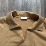 AYR  Tan Sweater Small Casual Collared Boxy Cropped oversized Photo 3