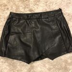 ZARA NWOT Black Leather Envelope Skort Photo 0