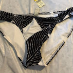 Tommy Bahama Women’s  Medium Black White Side Shirred Hipster Swim Bottom NWT Photo 0