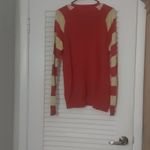 Carbon Christmas Santa Striped Red/Tan Sweater M Holiday Ugly Winter Party Cozy Red Size M Photo 3