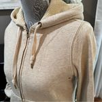 J.Crew Vintage Sherpa Lined Zip Hoodie Sweatshirt Beige Size Small Photo 4