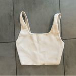 Aritzia Babaton Sculpt Knit White Square Neck Ribbed Crop Top Photo 1