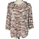 Allison Daley Petite Large Sweater 3/4 Sleeve Stretch Split Cowl Neck Buttons Photo 0