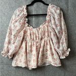 Storia  Women Size Medium Toile Floral Baby Doll Top NWT‎ Photo 5