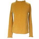 Garnet Hill  100% Cashmere Goldenrod Mustard Yellow Knit Sweater Size XS Photo 8