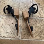 Dolce Vita Black Leather Rae Sandal 8.5 Low Heel Block Wood Photo 8