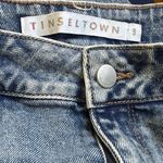 Tinseltown  Womens Size 9 Blue Distressed Mom‎ Jeans High Rise Frayed Hem Photo 1