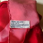 Fiorio Milano Vintage Italian Silk Scarf Red Pink Geometric 100% Seta‎ Photo 5