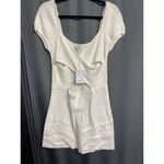 & Other Stories  Sweater Dress Women's Medium White Knit Crisscross Cutout B48 Photo 2