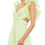 Mac Duggal  NEW Size 10 67911 Mint Iconic Ruffle Tiered Cut-Out Chiffon Maxi Gown Photo 1