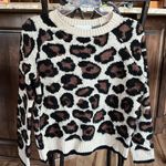 Planet Gold Sweater  Leopard Print Brown Crewneck Womens Small Photo 10