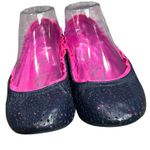 Ballasox Portable Ballet Flats Womens 8 Navy Blue Soft Leather Foldable Shoes Photo 4