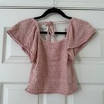 Pink Floral Crochet Top Photo 2