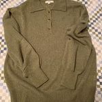 Collared Knit Green Sweater Photo 0