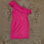 Eliza J  Vibrant Pink Lace One Shoulder Cocktail Dress Size 8 Photo 1