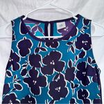 CAbi #3087 Warhol Teal & Purple Floral Print Sleeveless Tank Blouse Top size XS Photo 1