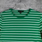 Ralph Lauren Lauren Black Tag Green White Striped Top Women L Long Sleeve Preppy Photo 3