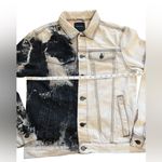 Cotton On Dystopia Bleached Cream And Black Denim Jacket | Size Large Photo 5
