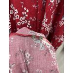 Eileen West Floral Midi Nightgown Medium Red Long Sleeve Valentines Cottagecore Photo 7