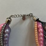 ZARA  Pink/Gray/Lavender/Orange Mesh Pearl Necklace.NWOT Photo 4