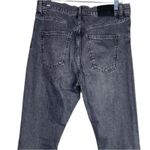 ZARA Distressed Straight Full Length Leg High Rise Stretch Jean 10 Washed Gray Photo 4