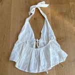 Garage  Halter Top Linen Tie Back Size S Cream Photo 3