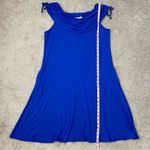 David Meister  Jersey Knit Dress Blue L Photo 7