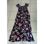 EXPRESS Women's Maxi Dress Off the Shoulder Smocked Black Floral Size Small Photo 8