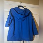 Chico's Chico’s Blue 3/4 Sleeve Full Zip Jacket With Hood Size 1 Medium Photo 3