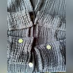 Sundry  Cotton Gauze DARK GRAY  Button-Up Beach Vacation Shirt Cover Up Photo 4